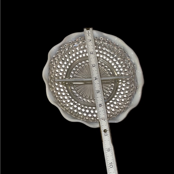 Vintage Anchor Hocking Moonstone Hobnail
Glass Opalescent Divided Candy Nut Dish - Picture 8 of 12